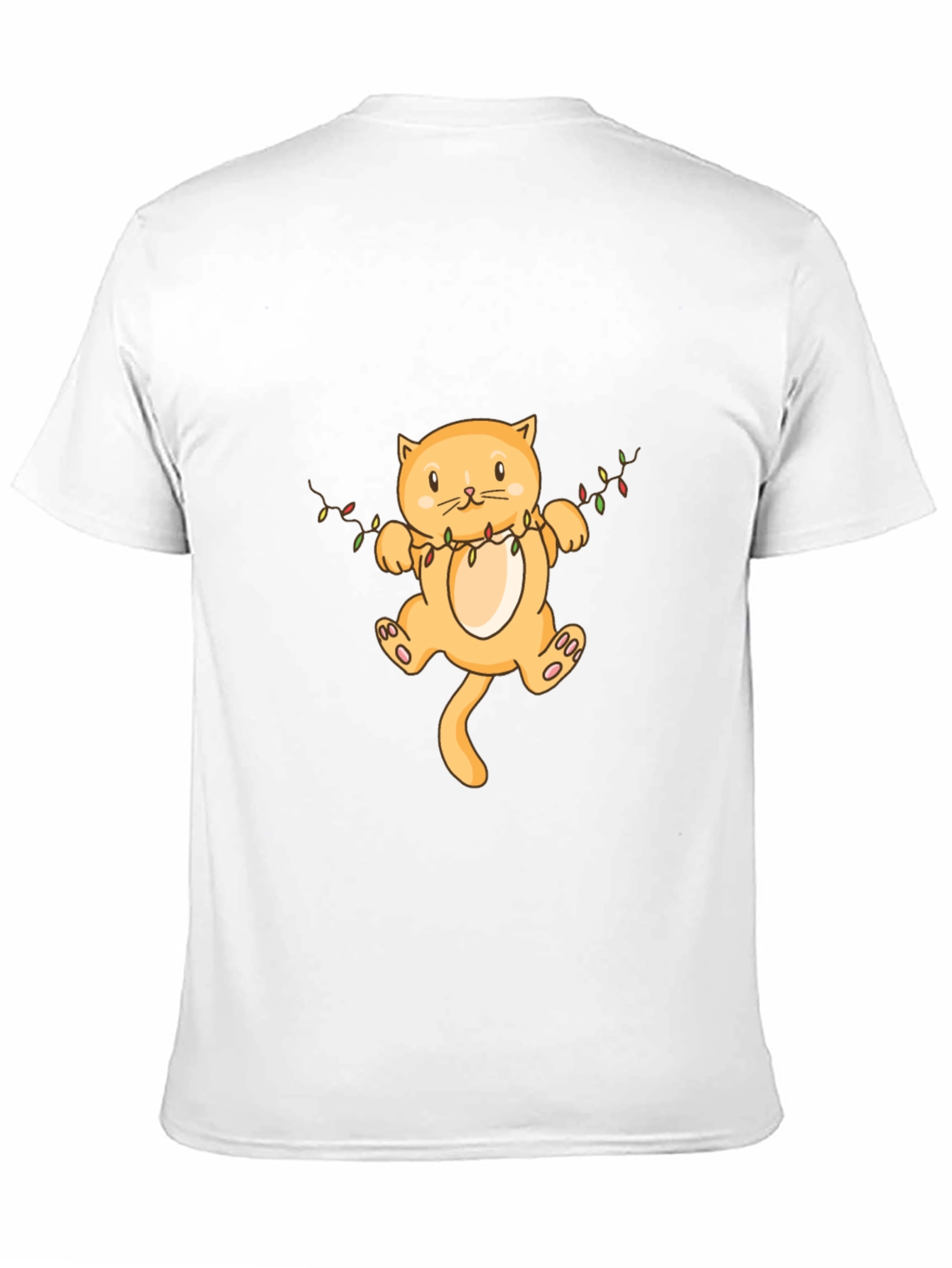 Festive Cat Graphic Tee - Black