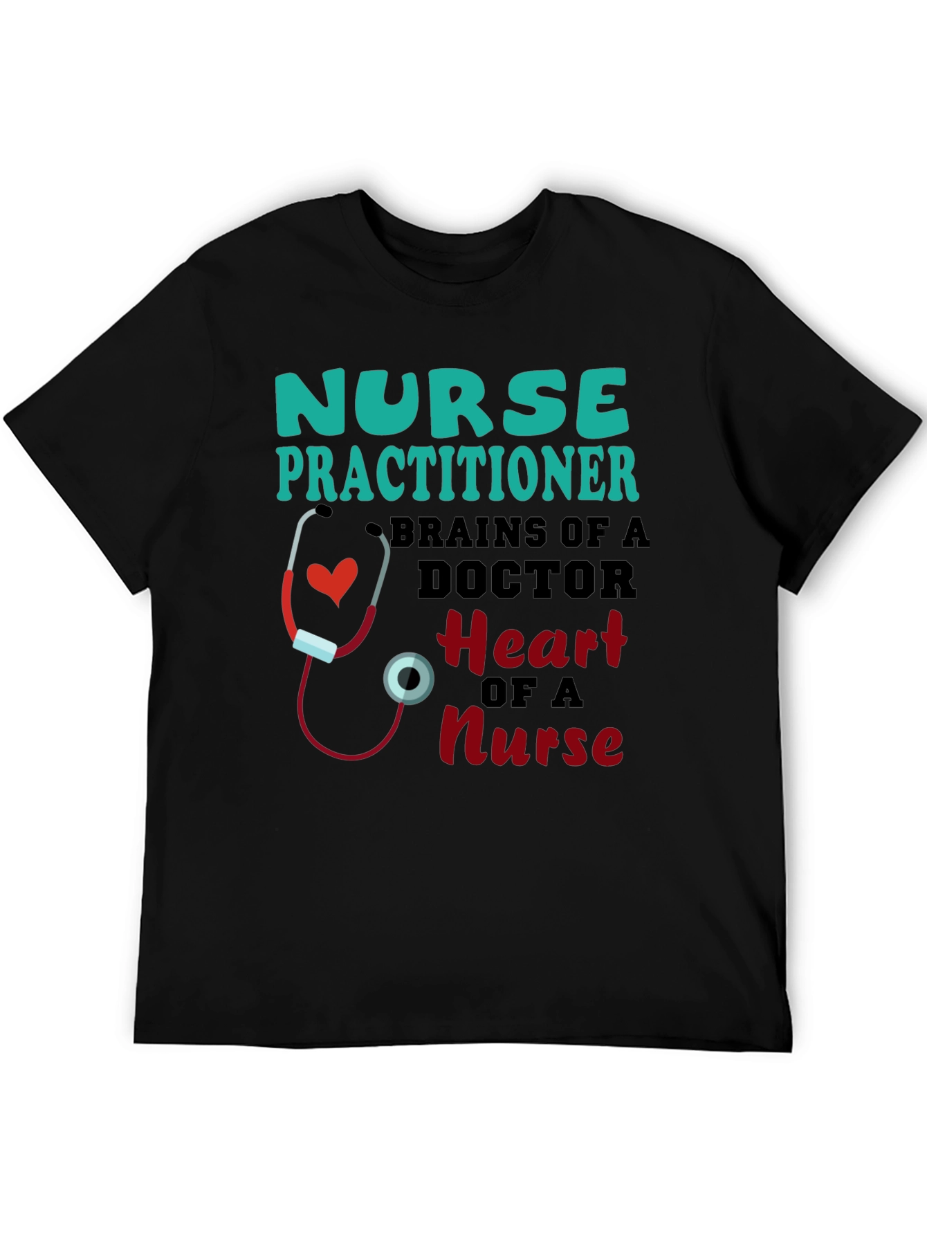 Nurse Practitioner T-Shirt - Brains and Heart Design