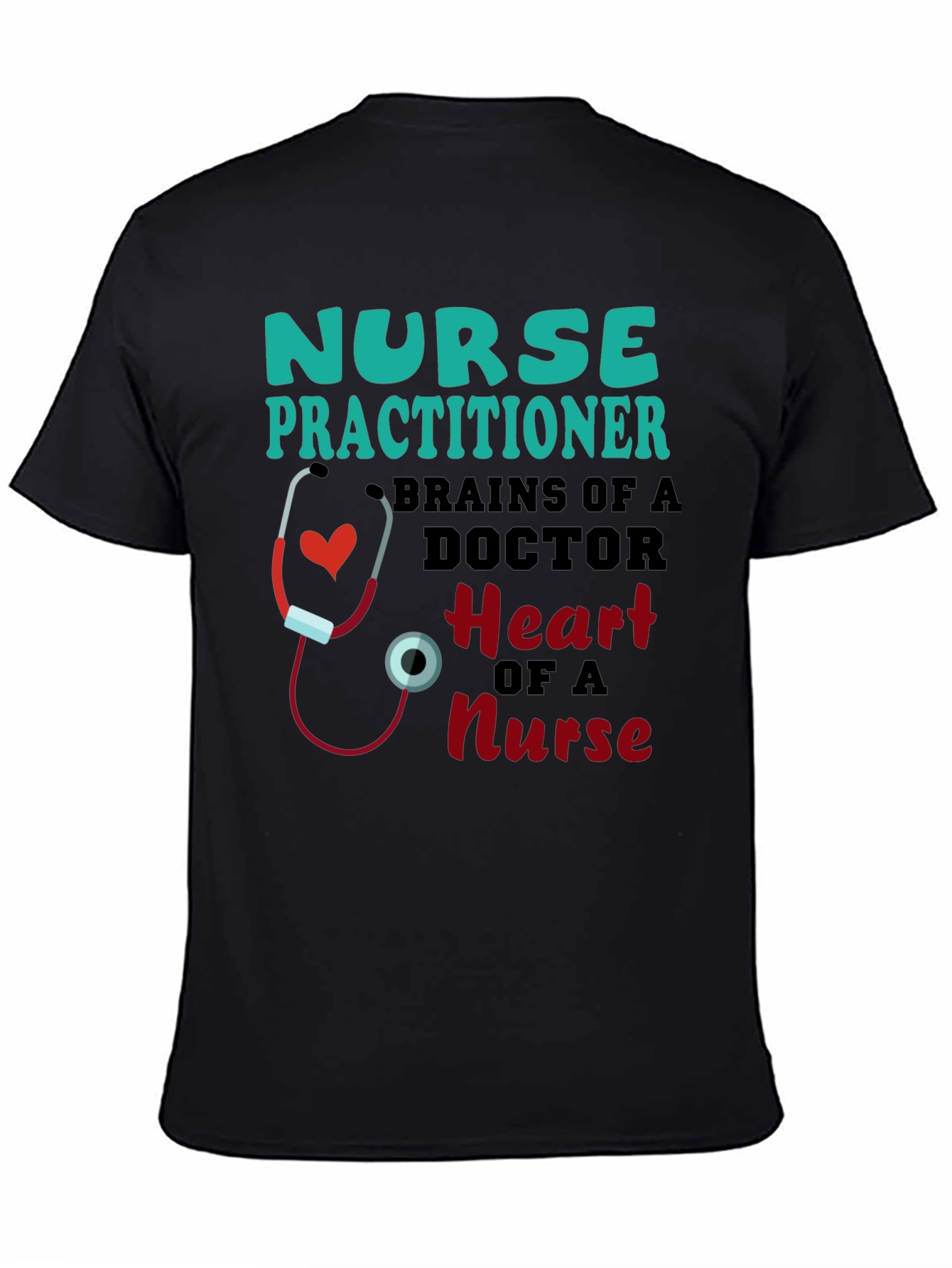 Nurse Practitioner T-Shirt - Brains and Heart Design