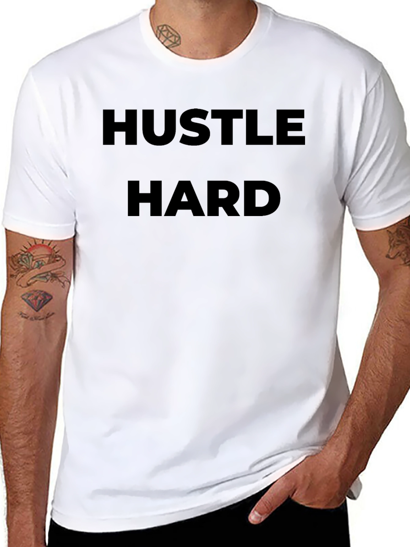 Hustle Hard Black Graphic Tee