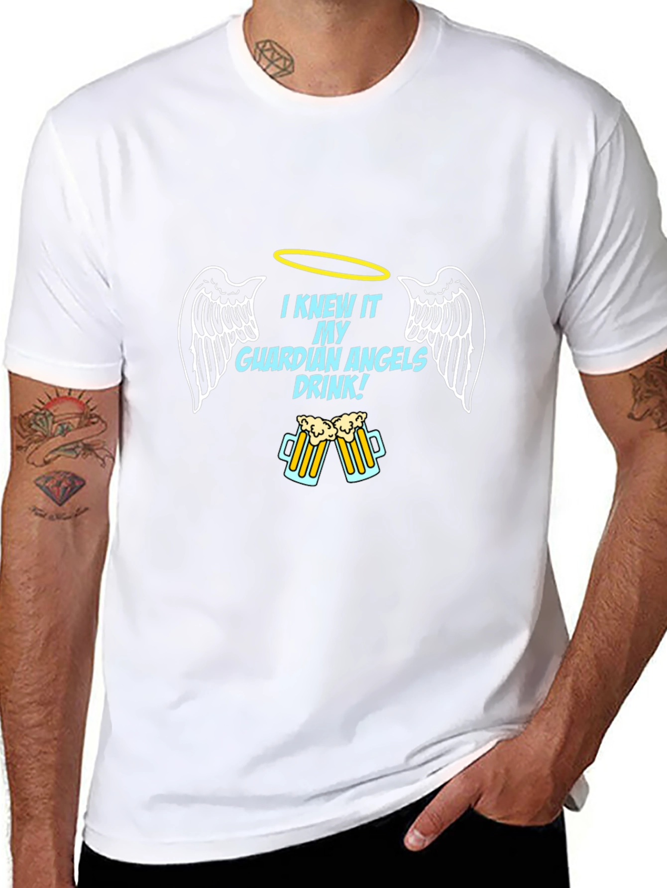 Guardian Angel Drink Black T-Shirt