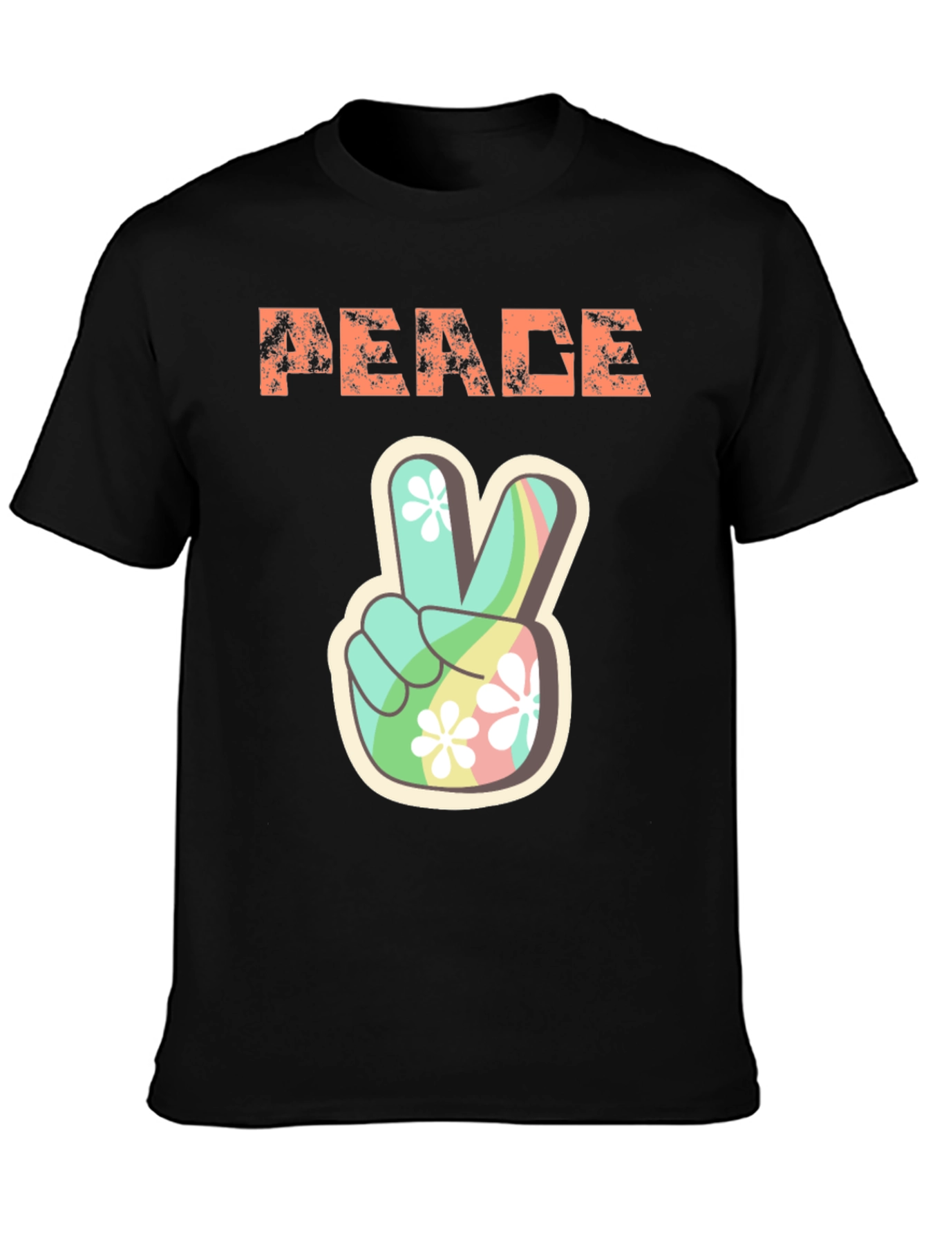 Peace Sign Graphic Tee - Retro Hippie Style