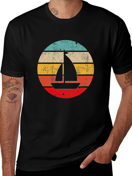 Vintage Sailboat Graphic Tee - Retro Nautical T-Shirt