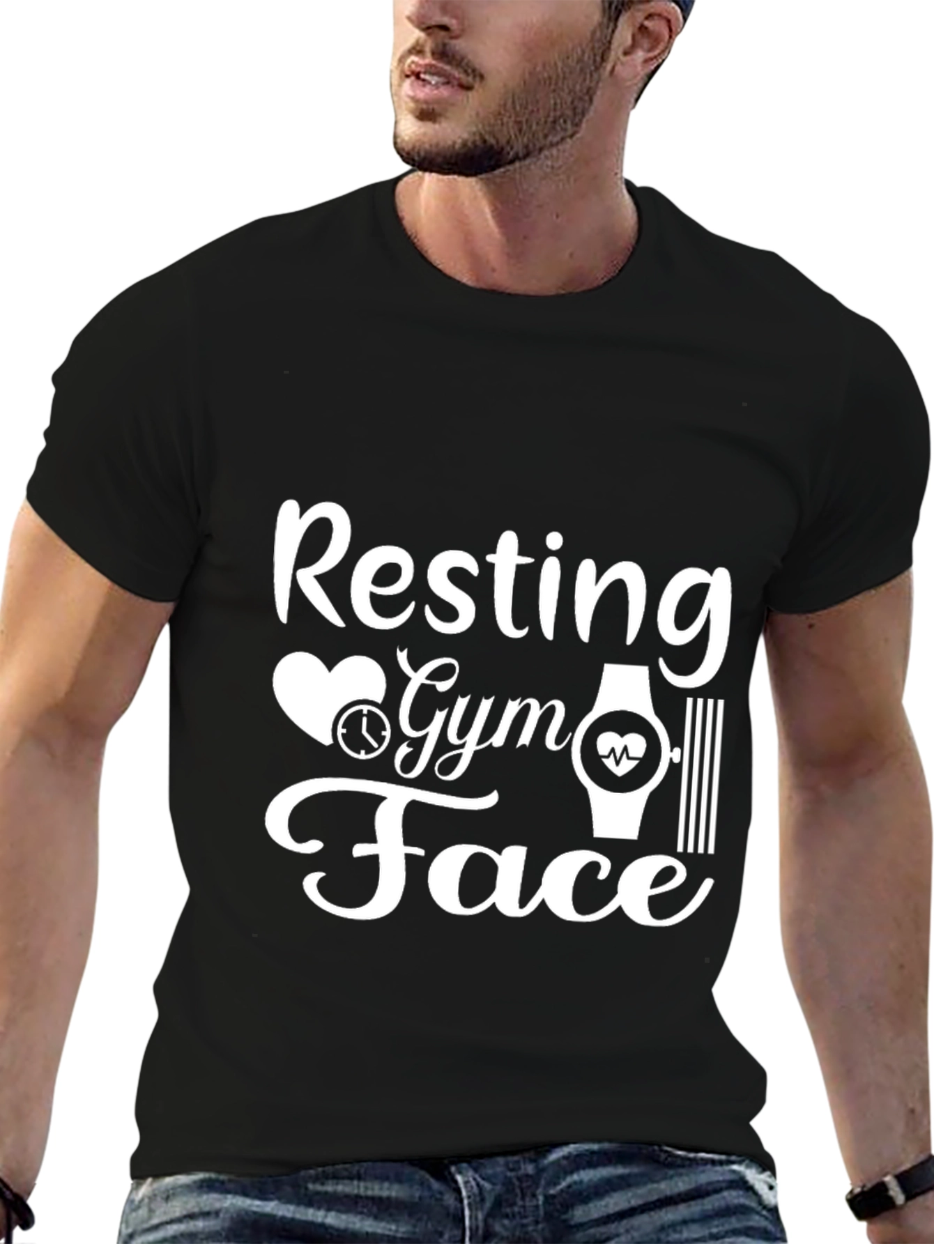 Resting Gym Face Black T-Shirt