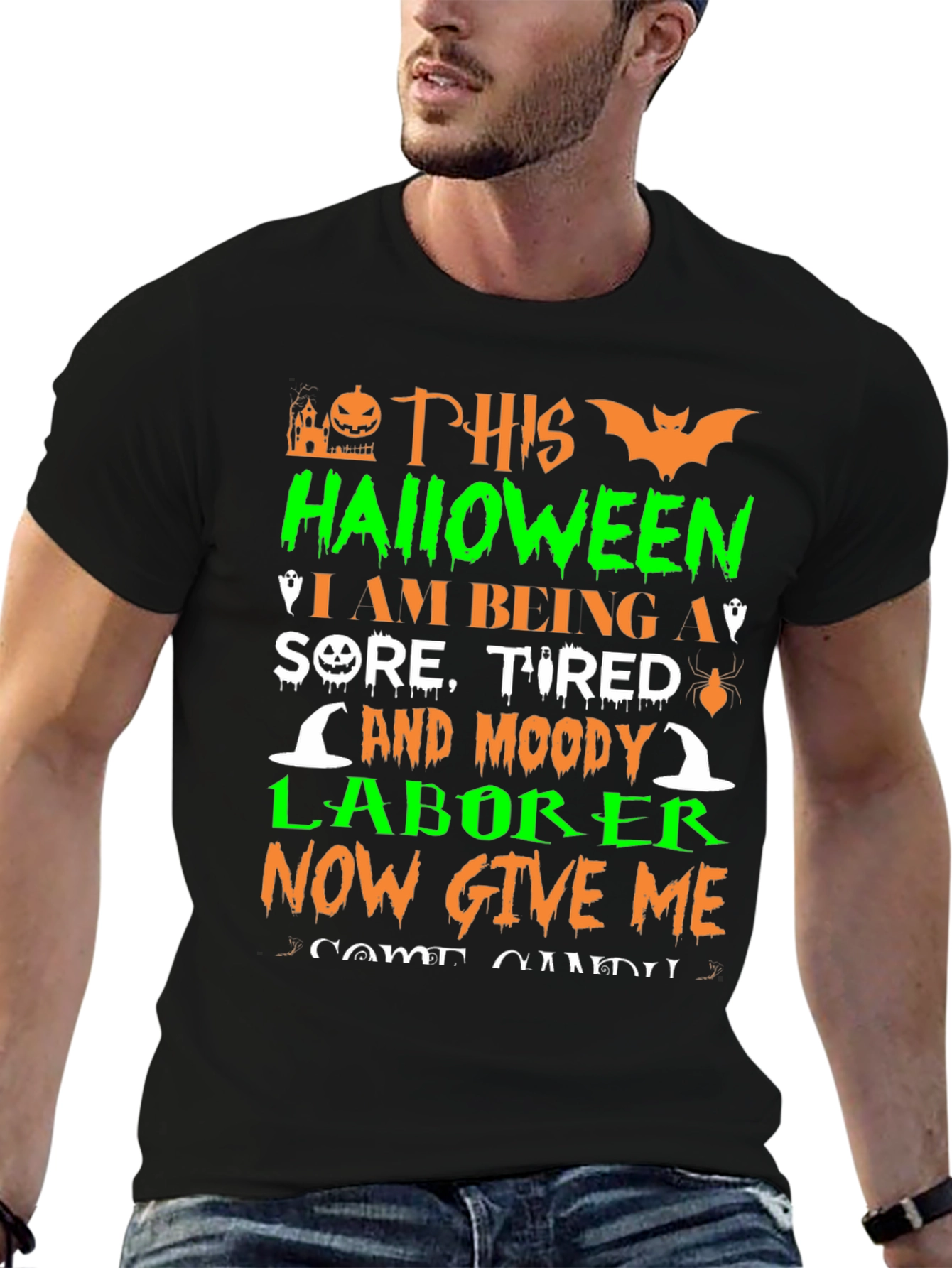 Halloween Sore Tired Moody Laborer T-Shirt