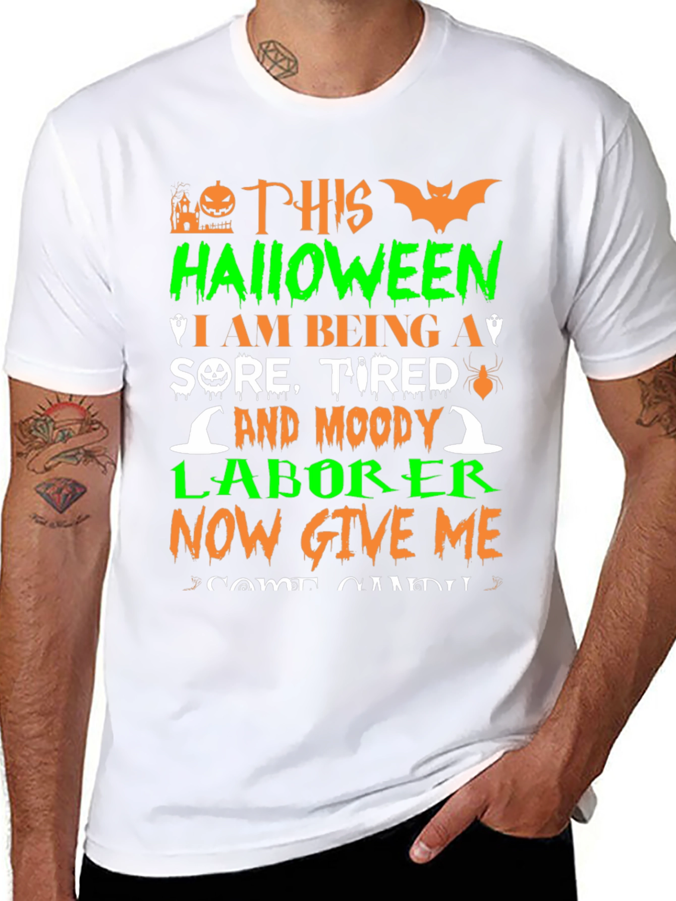 Halloween Sore Tired Moody Laborer T-Shirt