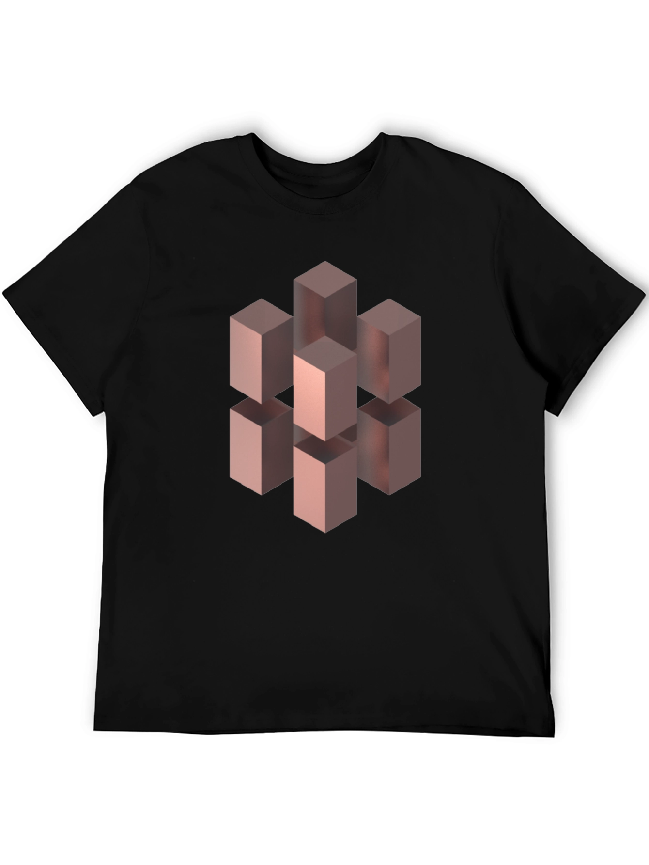 Optical Illusion Cube Graphic Tee - Black