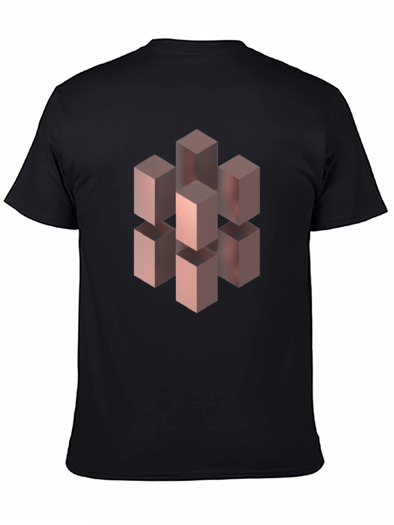 Optical Illusion Cube Graphic Tee - Black