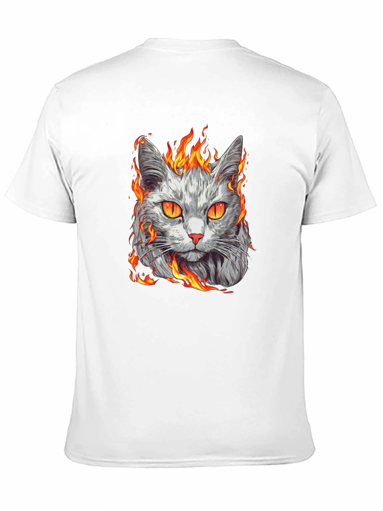 Fiery Cat Graphic T-Shirt