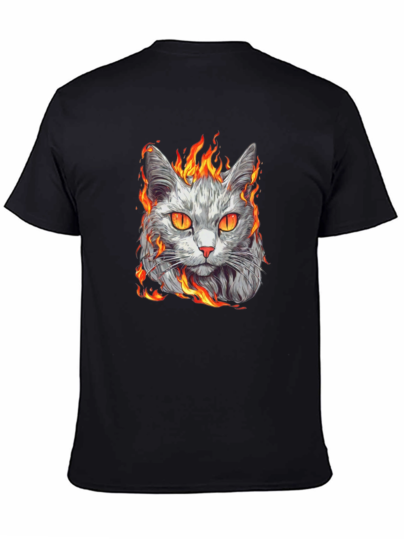 Fiery Cat Graphic T-Shirt
