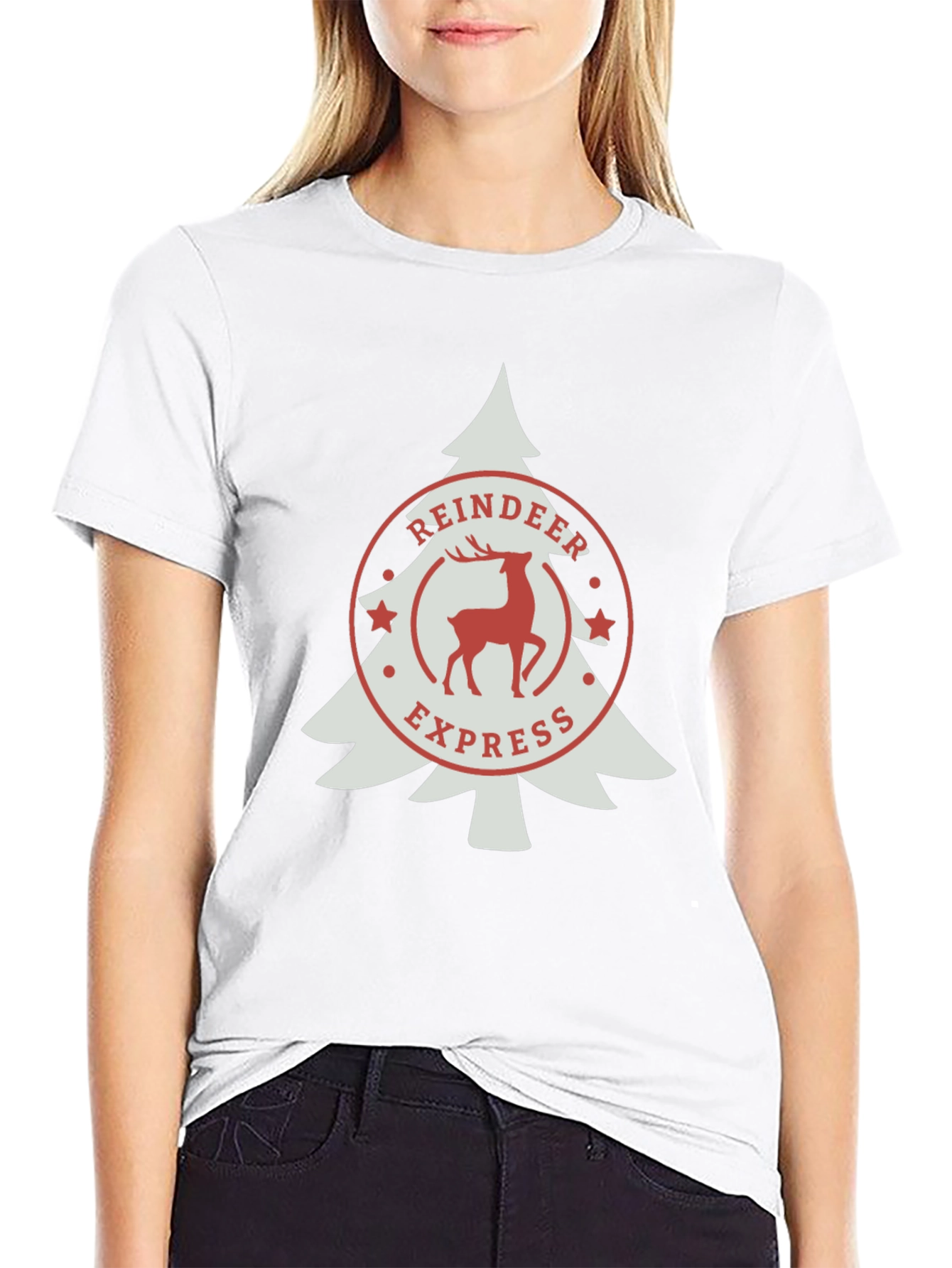 Reindeer Express Christmas Tree Graphic Tee