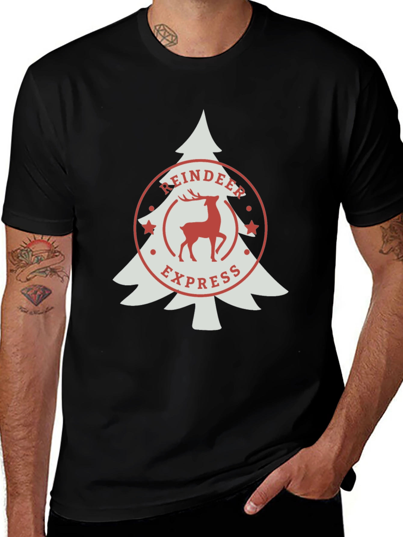 Reindeer Express Christmas Tree Graphic Tee