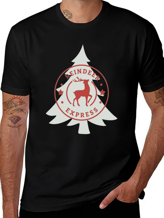 Reindeer Express Christmas Tree Graphic Tee