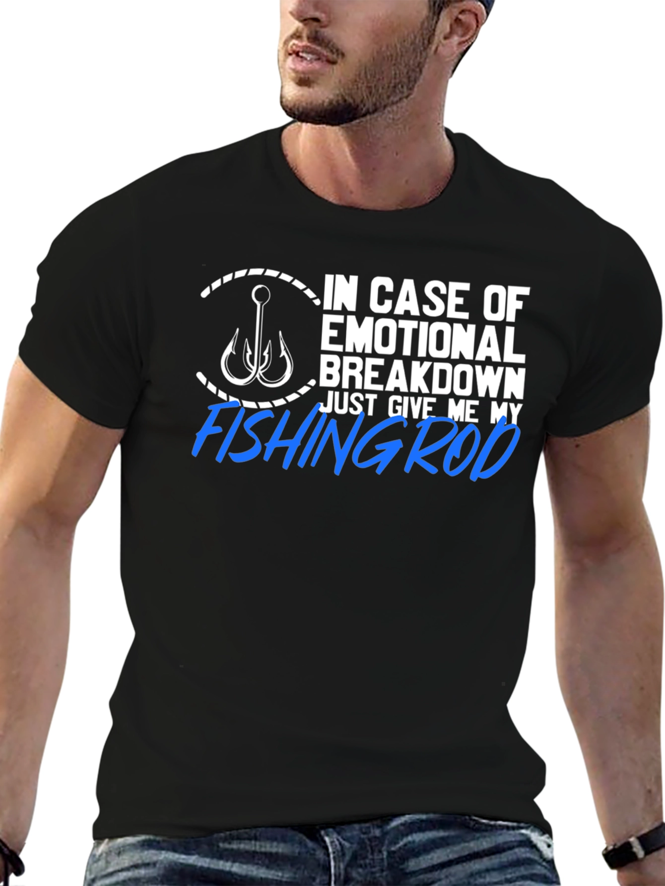Fishing Rod T-Shirt - Emotional Rescue Humor