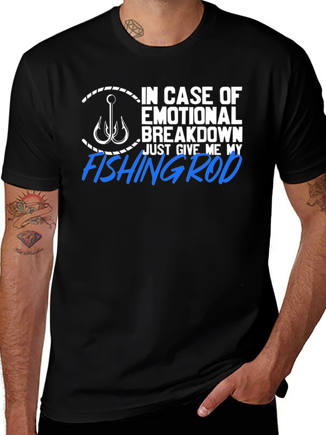 Fishing Rod T-Shirt - Emotional Rescue Humor