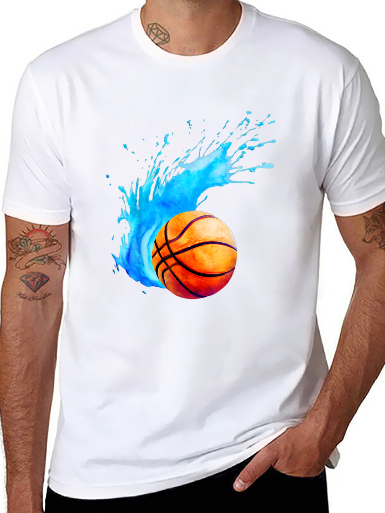 Basketball Splash Graphic Tee - Black