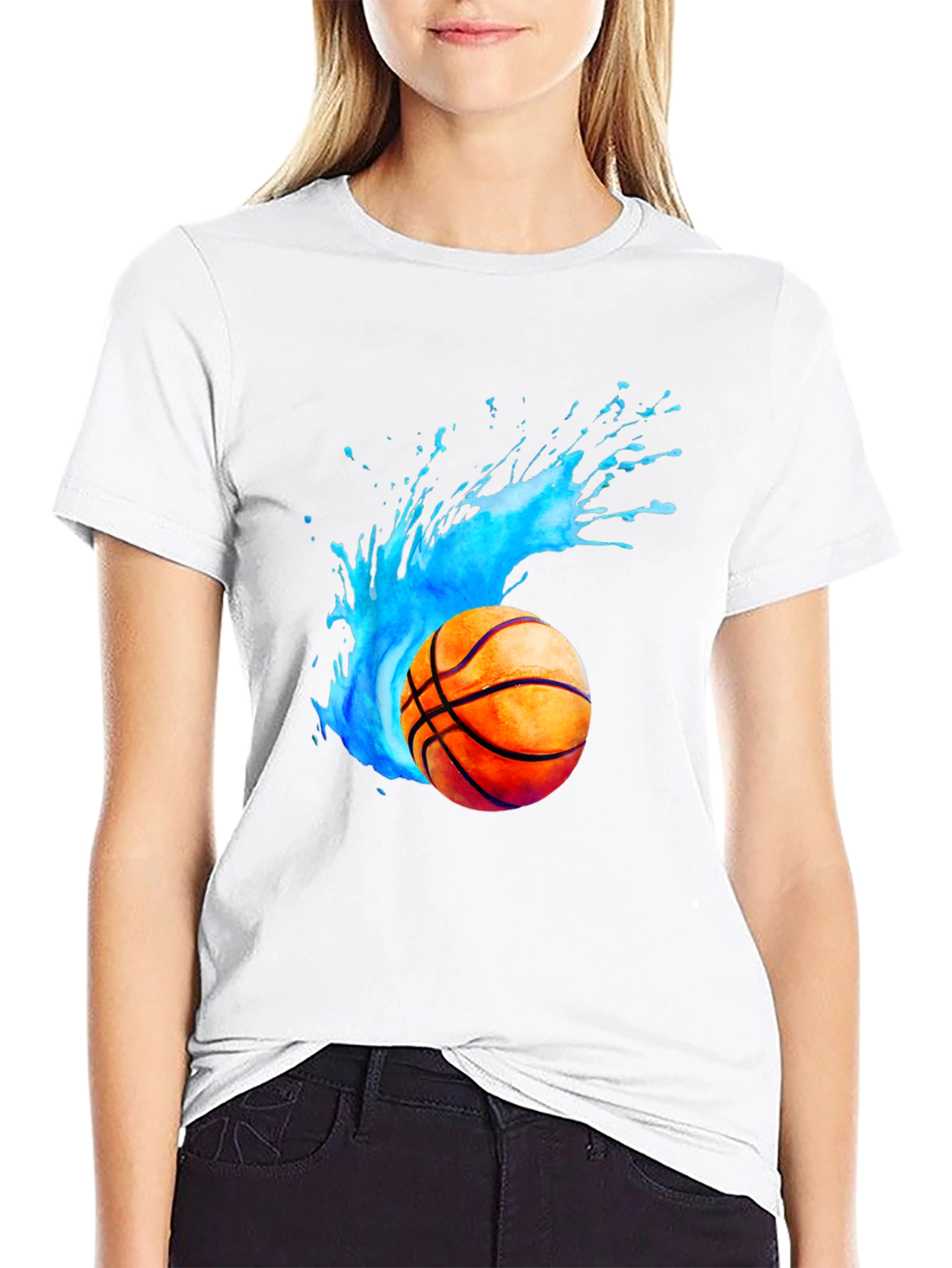 Basketball Splash Graphic Tee - Black