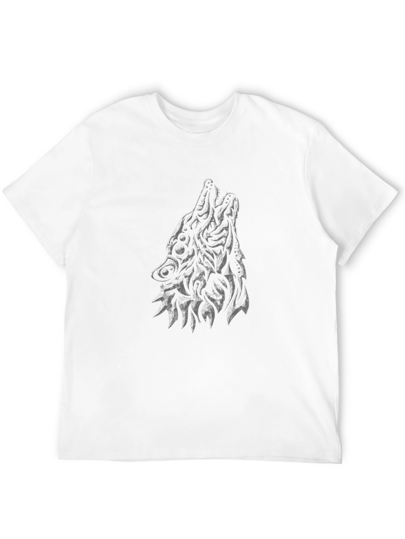 Abstract Wolf Graphic Black T-Shirt
