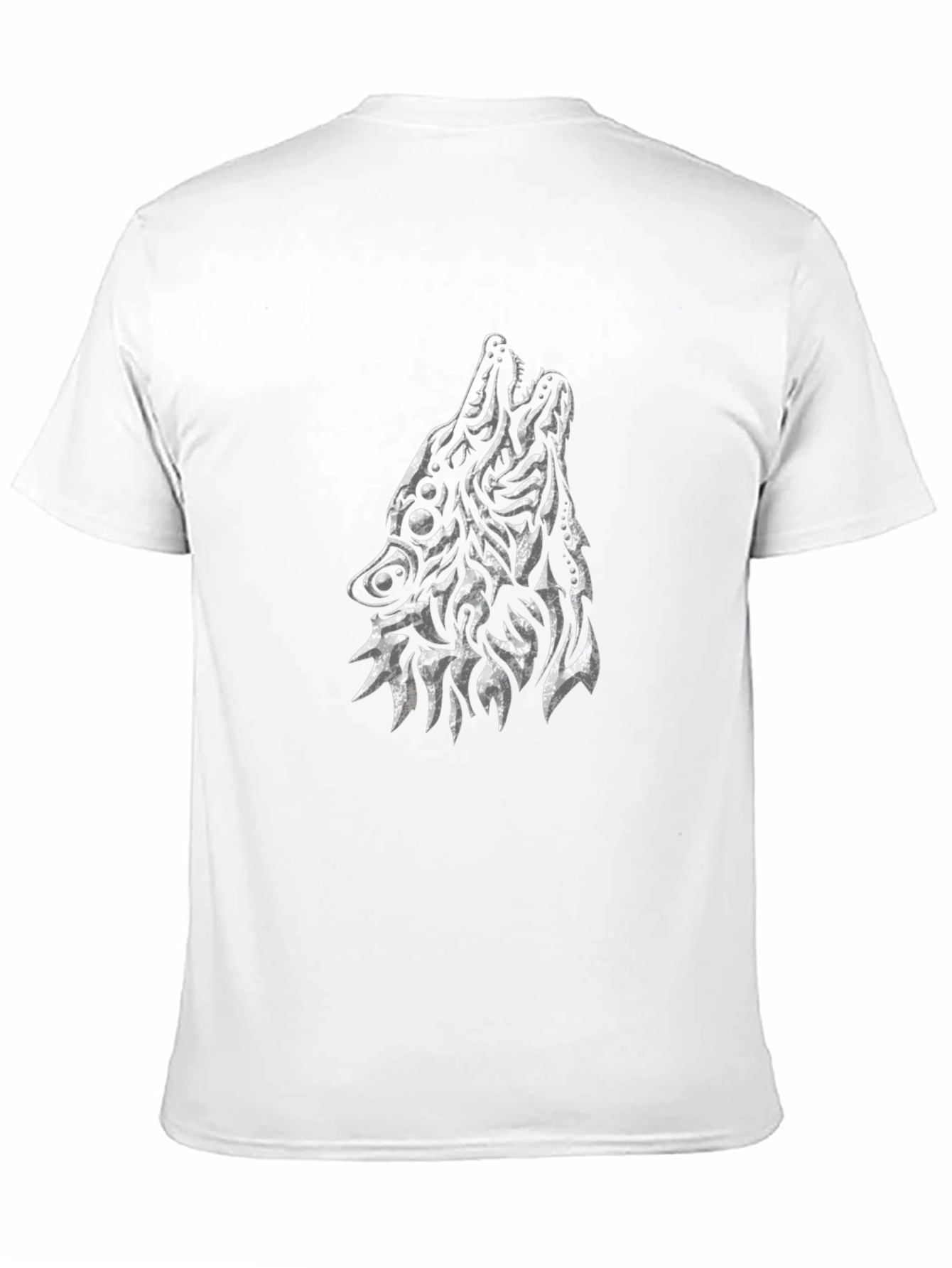 Abstract Wolf Graphic Black T-Shirt