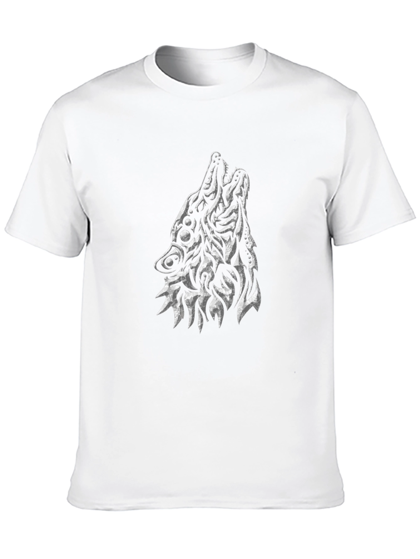 Abstract Wolf Graphic Black T-Shirt
