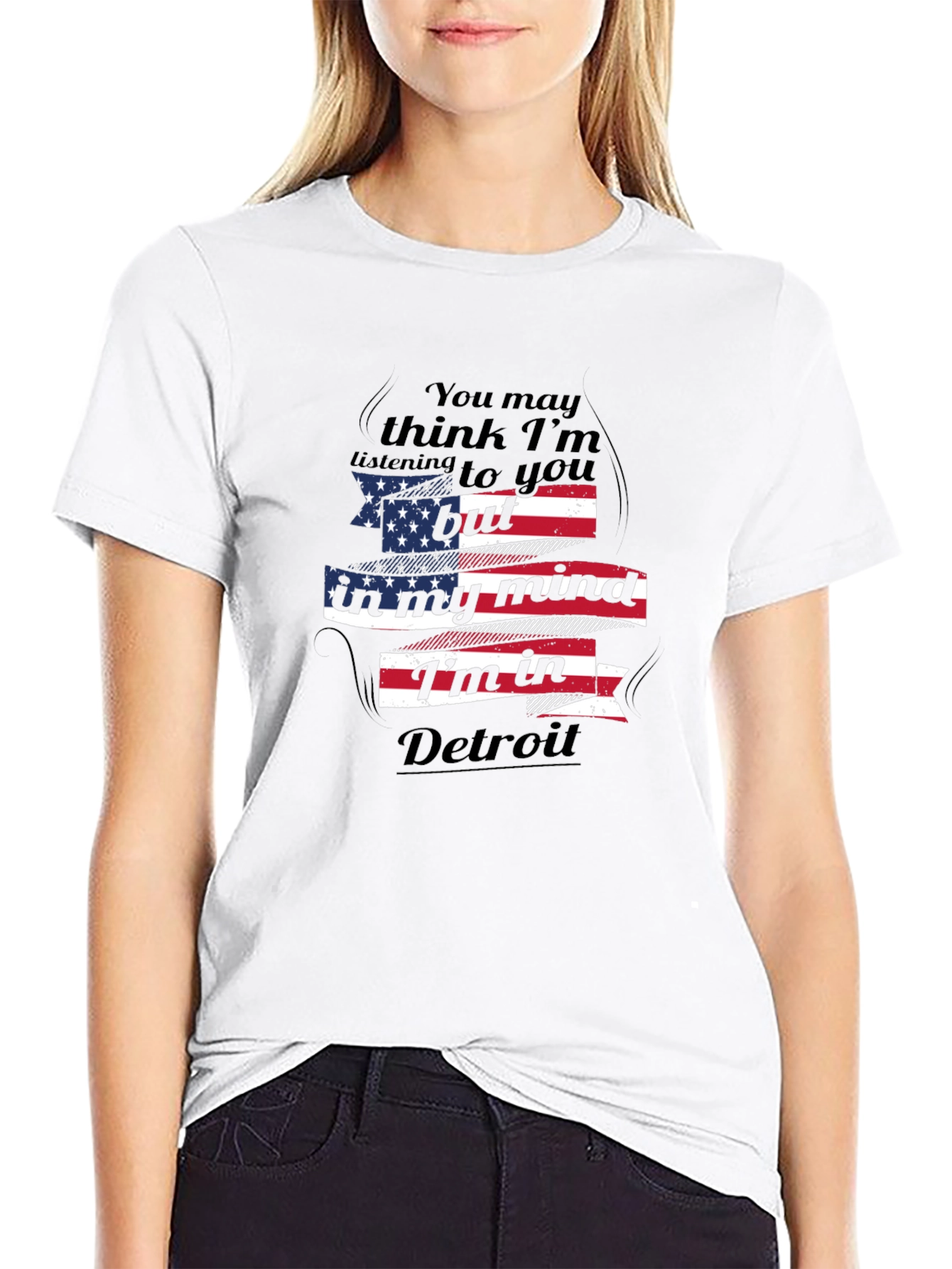 Detroit Mind T-Shirt - USA Flag Novelty Tee