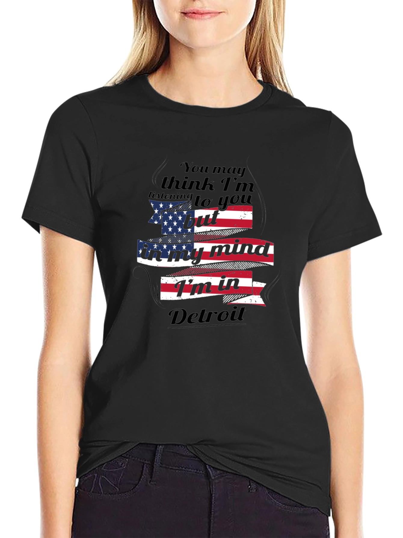 Detroit Mind T-Shirt - USA Flag Novelty Tee