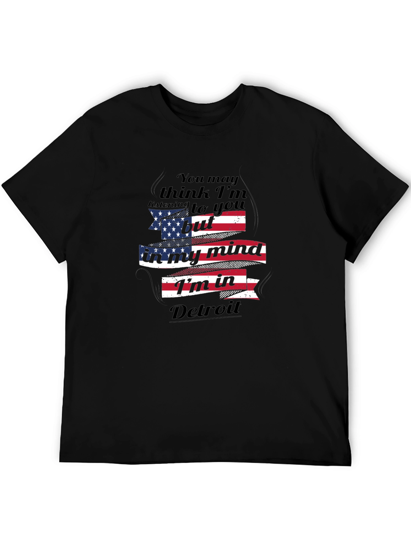 Detroit Mind T-Shirt - USA Flag Novelty Tee