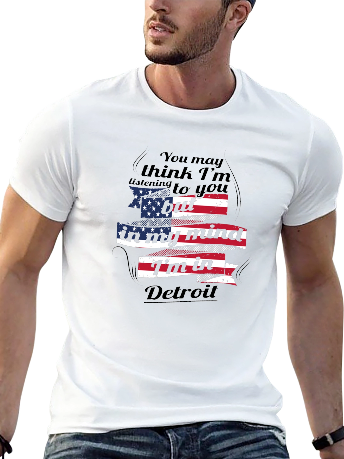 Detroit Mind T-Shirt - USA Flag Novelty Tee