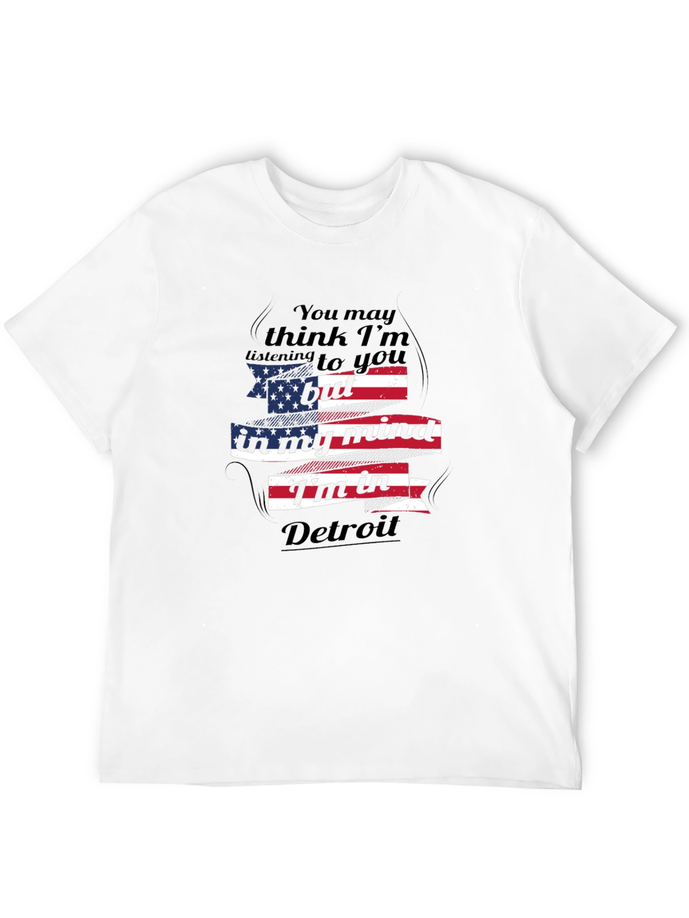 Detroit Mind T-Shirt - USA Flag Novelty Tee