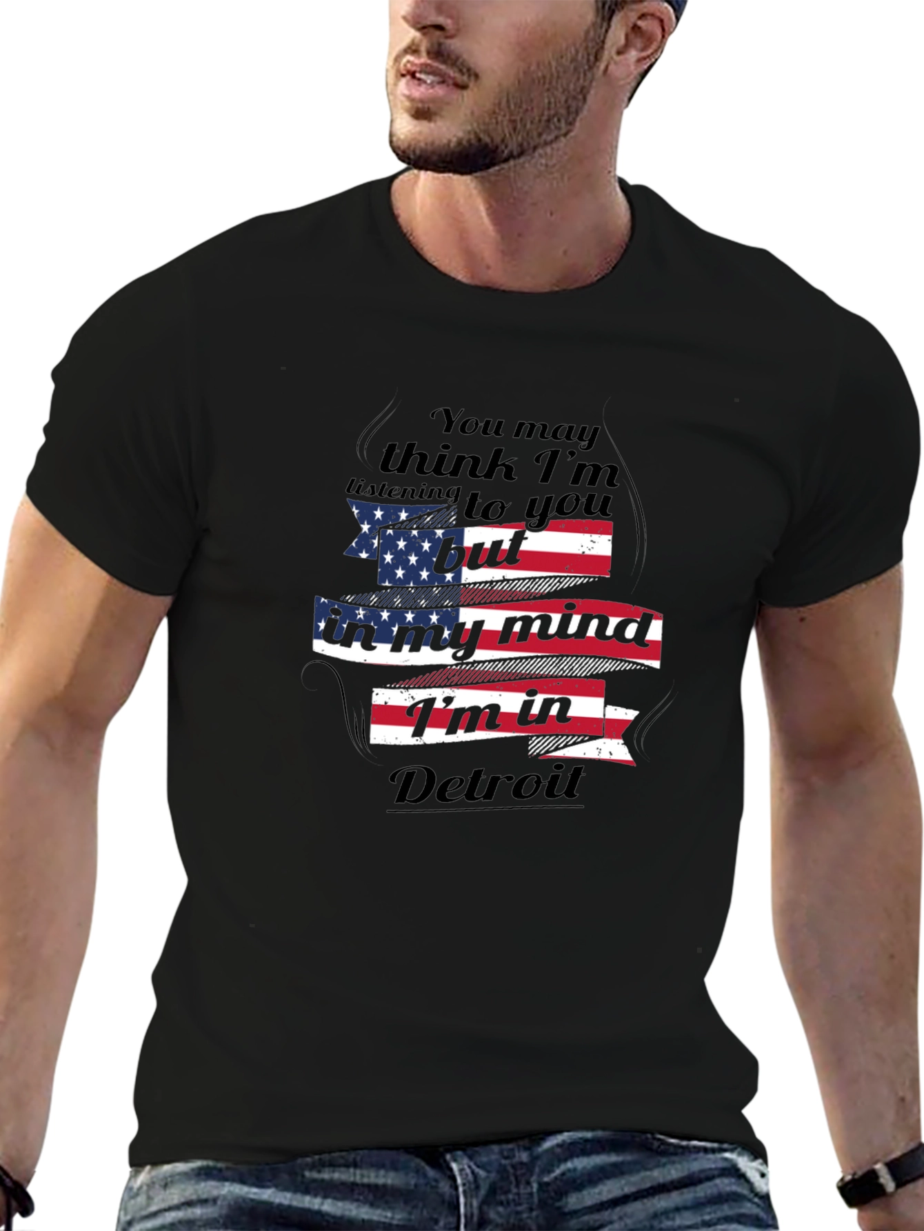 Detroit Mind T-Shirt - USA Flag Novelty Tee