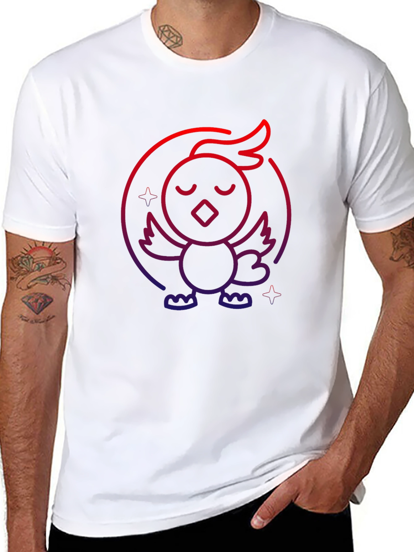 Neon Chicken Graphic Tee - Casual Comfort