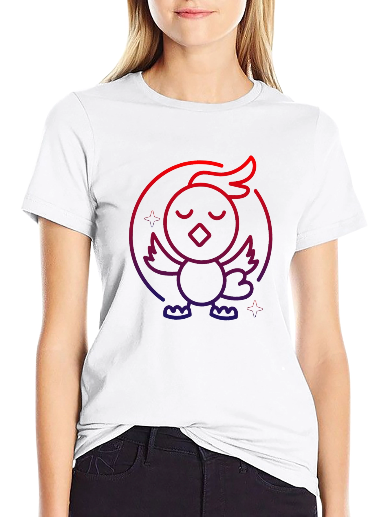 Neon Chicken Graphic Tee - Casual Comfort