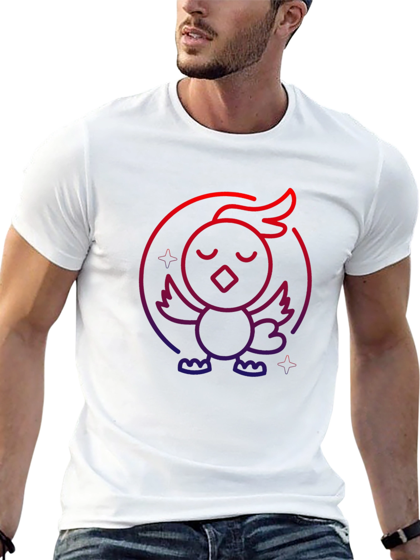 Neon Chicken Graphic Tee - Casual Comfort