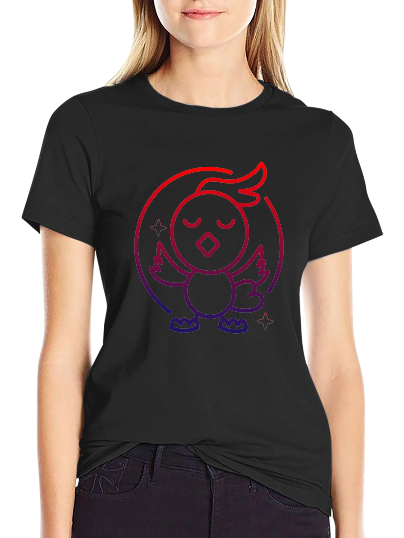 Neon Chicken Graphic Tee - Casual Comfort