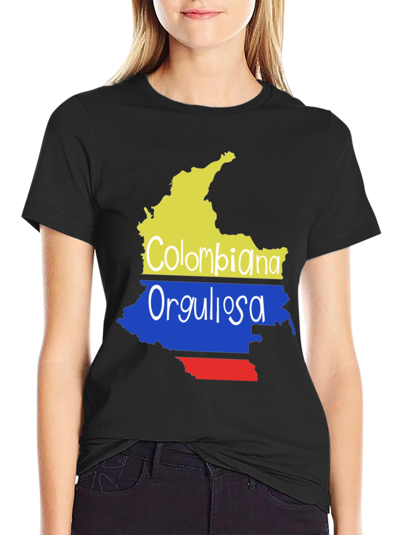 Colombiana Orgullosa Map T-Shirt - Black