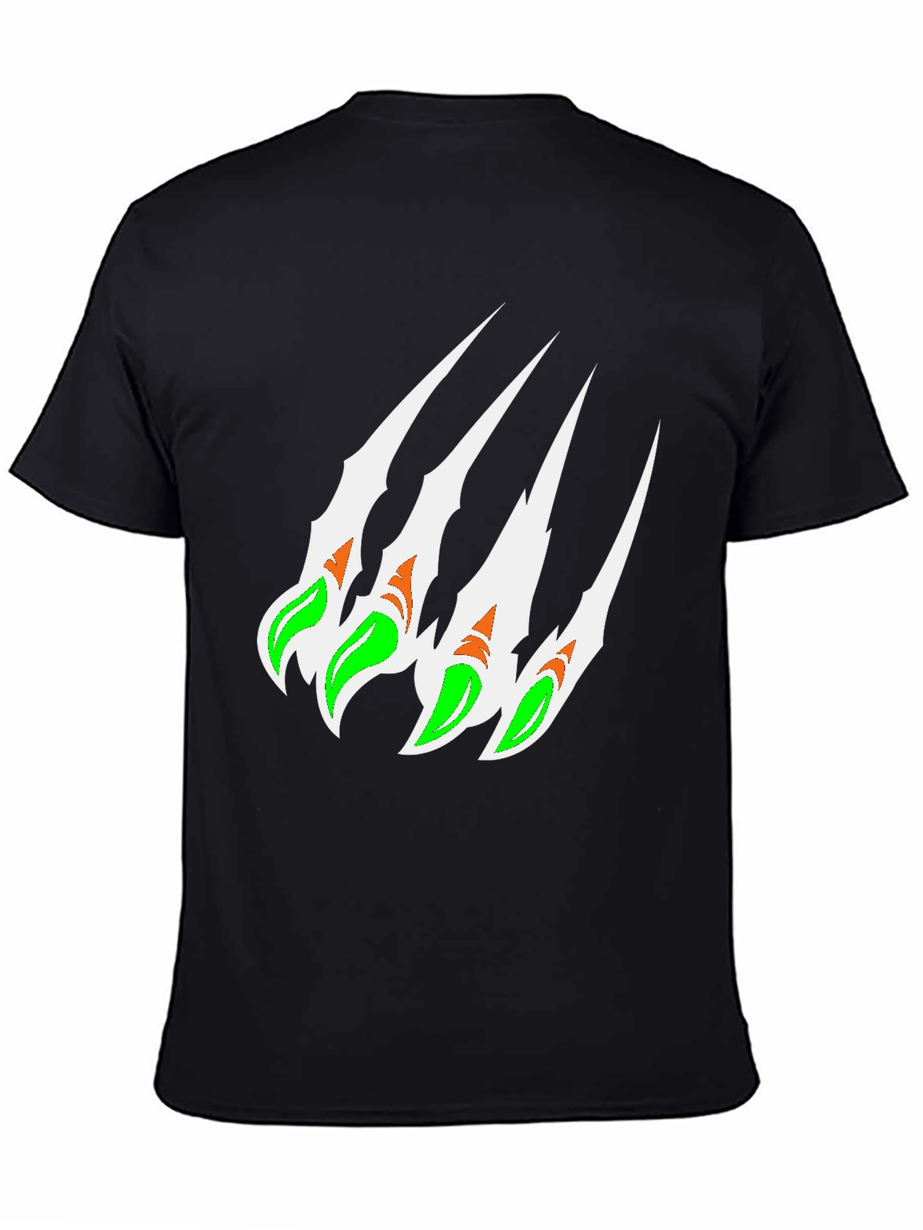 Claw Mark Graphic Print Black T-Shirt