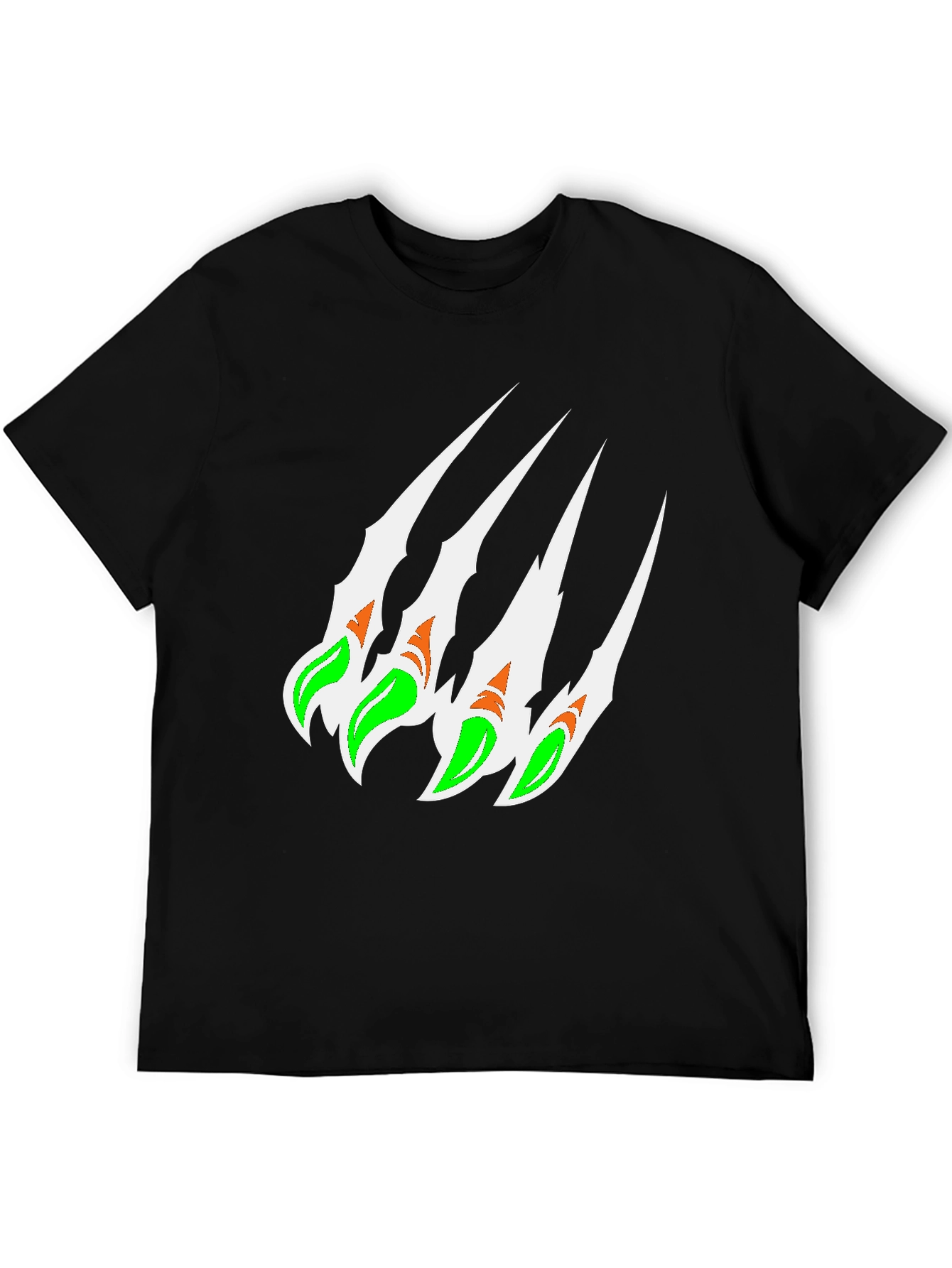 Claw Mark Graphic Print Black T-Shirt