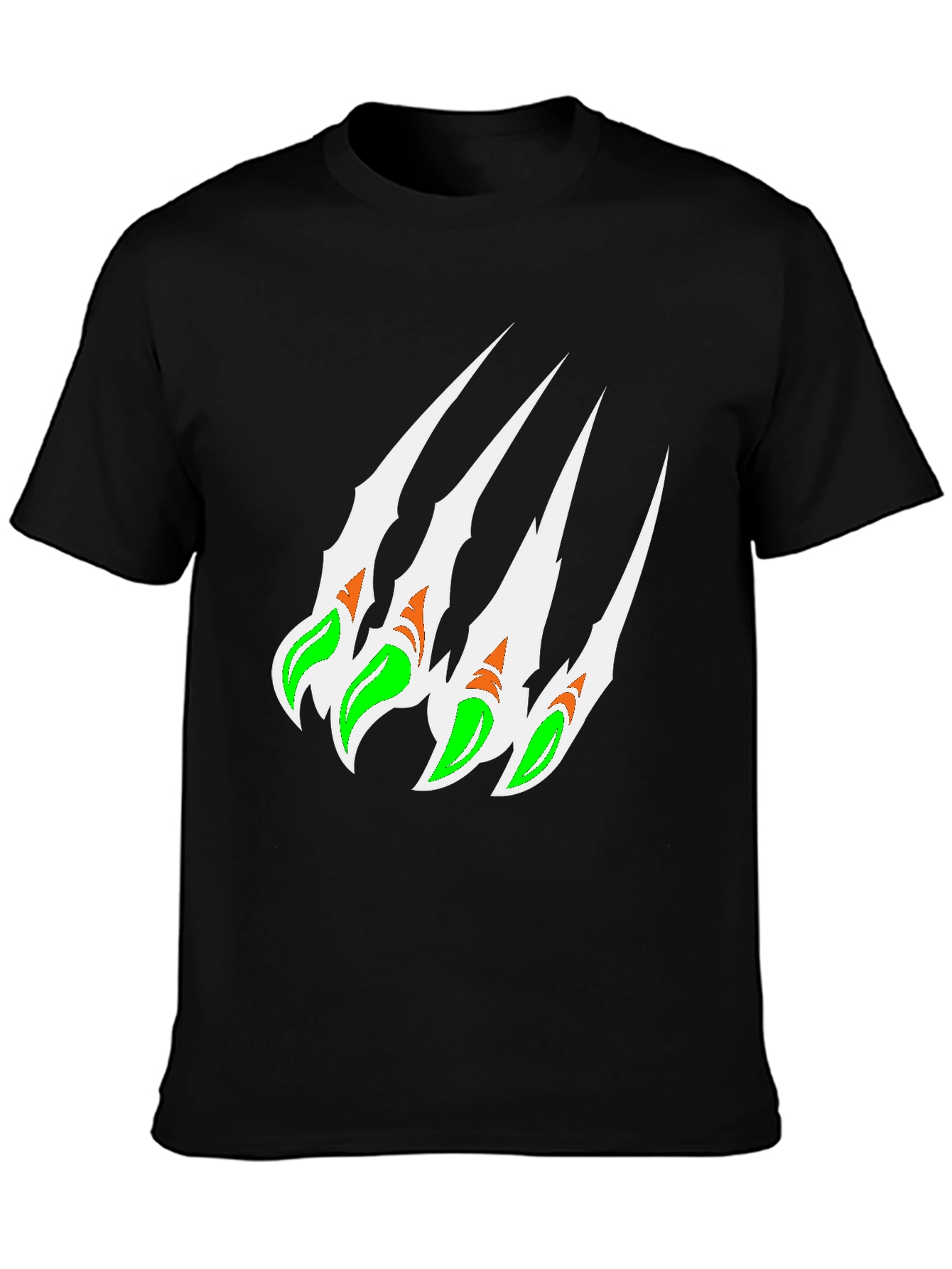 Claw Mark Graphic Print Black T-Shirt