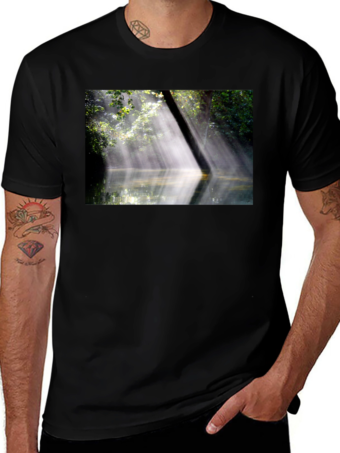 Natures Embrace Tee - Sunlit Forest Design
