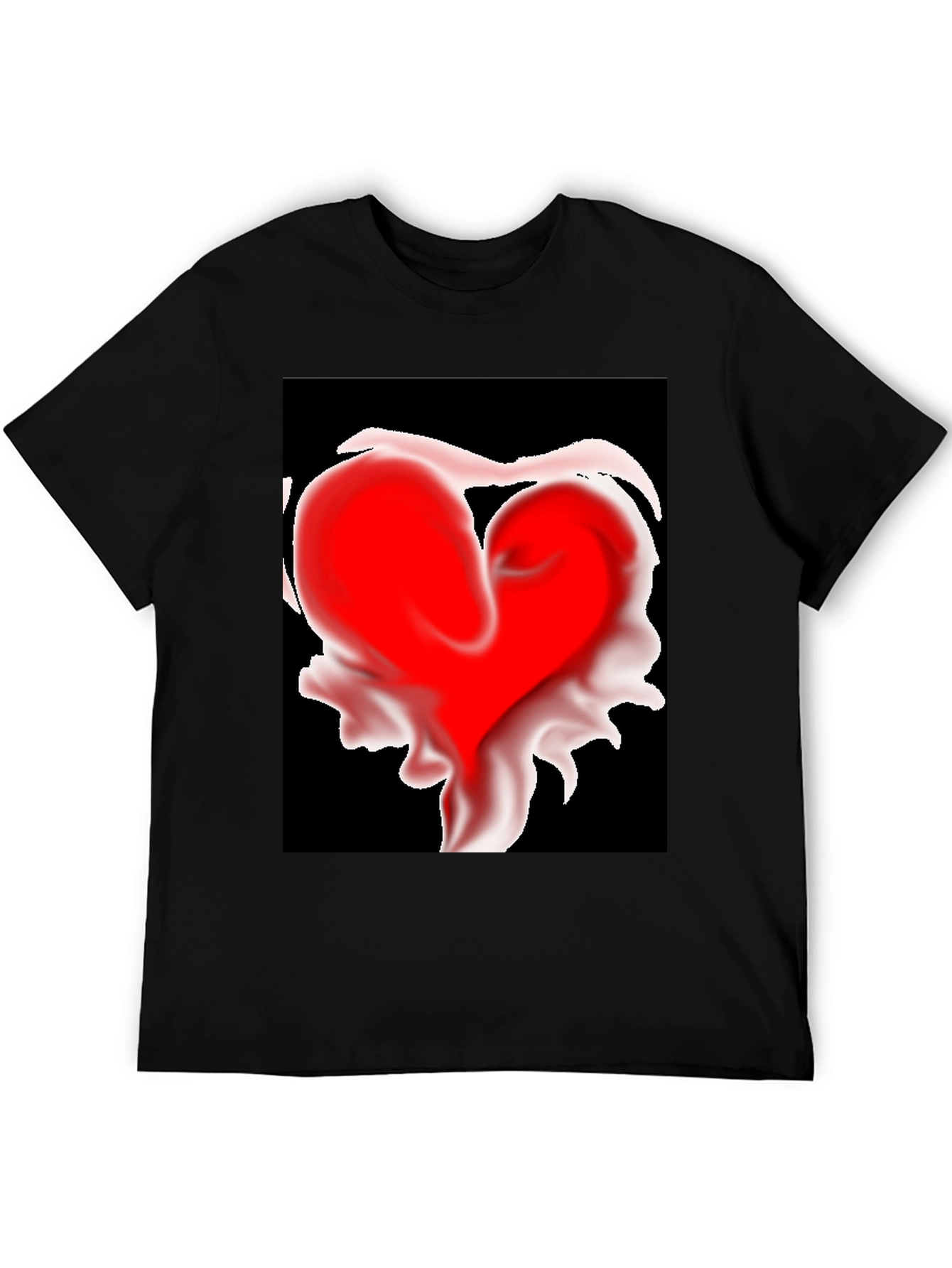 Heart Art Graphic Tee - Modern Black T-Shirt