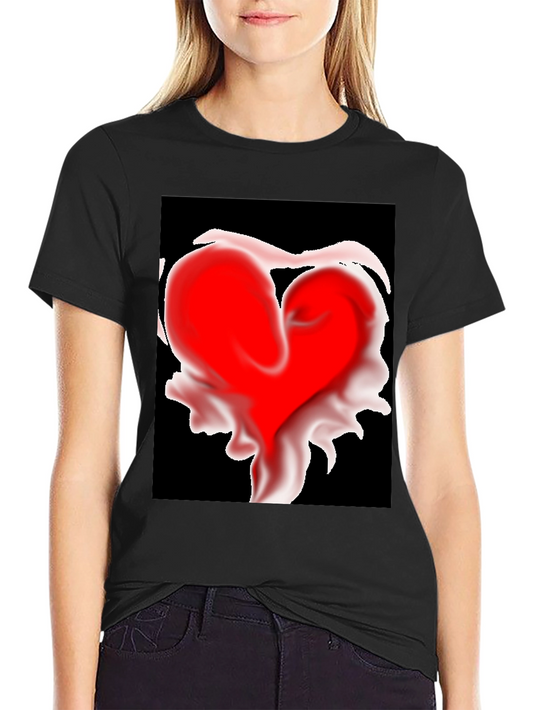 Heart Art Graphic Tee - Modern Black T-Shirt