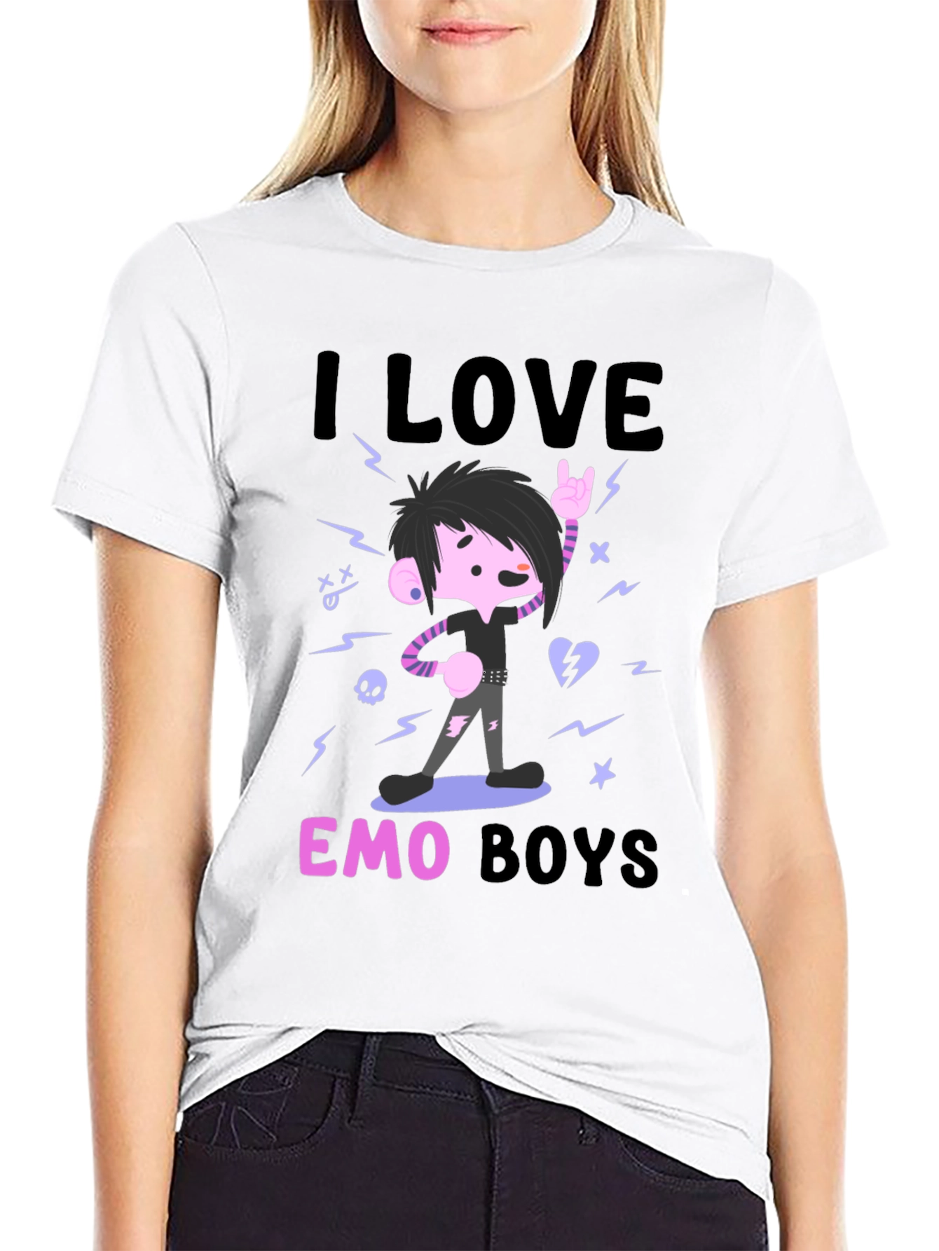 I Love Emo Boys Black T-Shirt