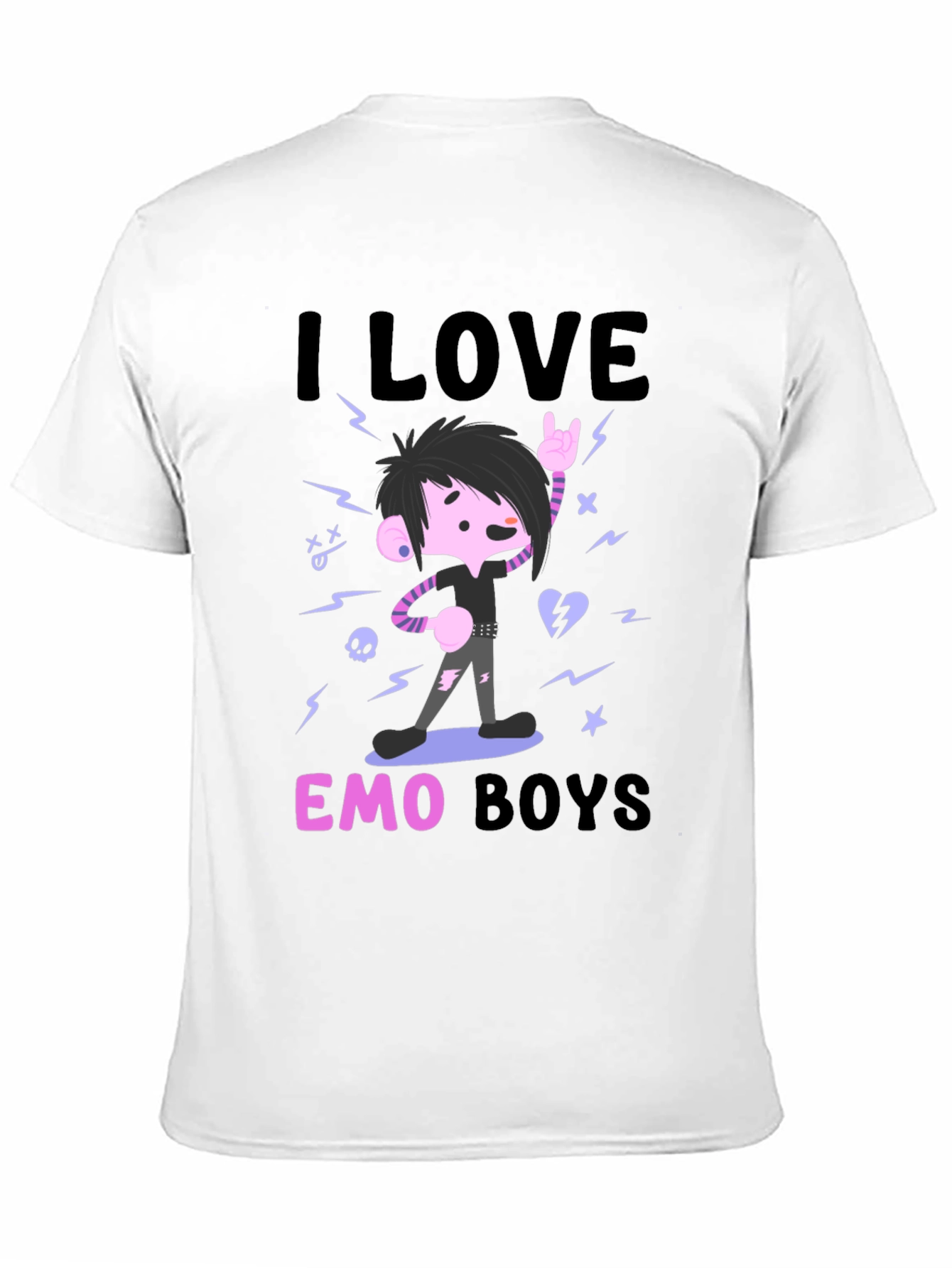 I Love Emo Boys Black T-Shirt