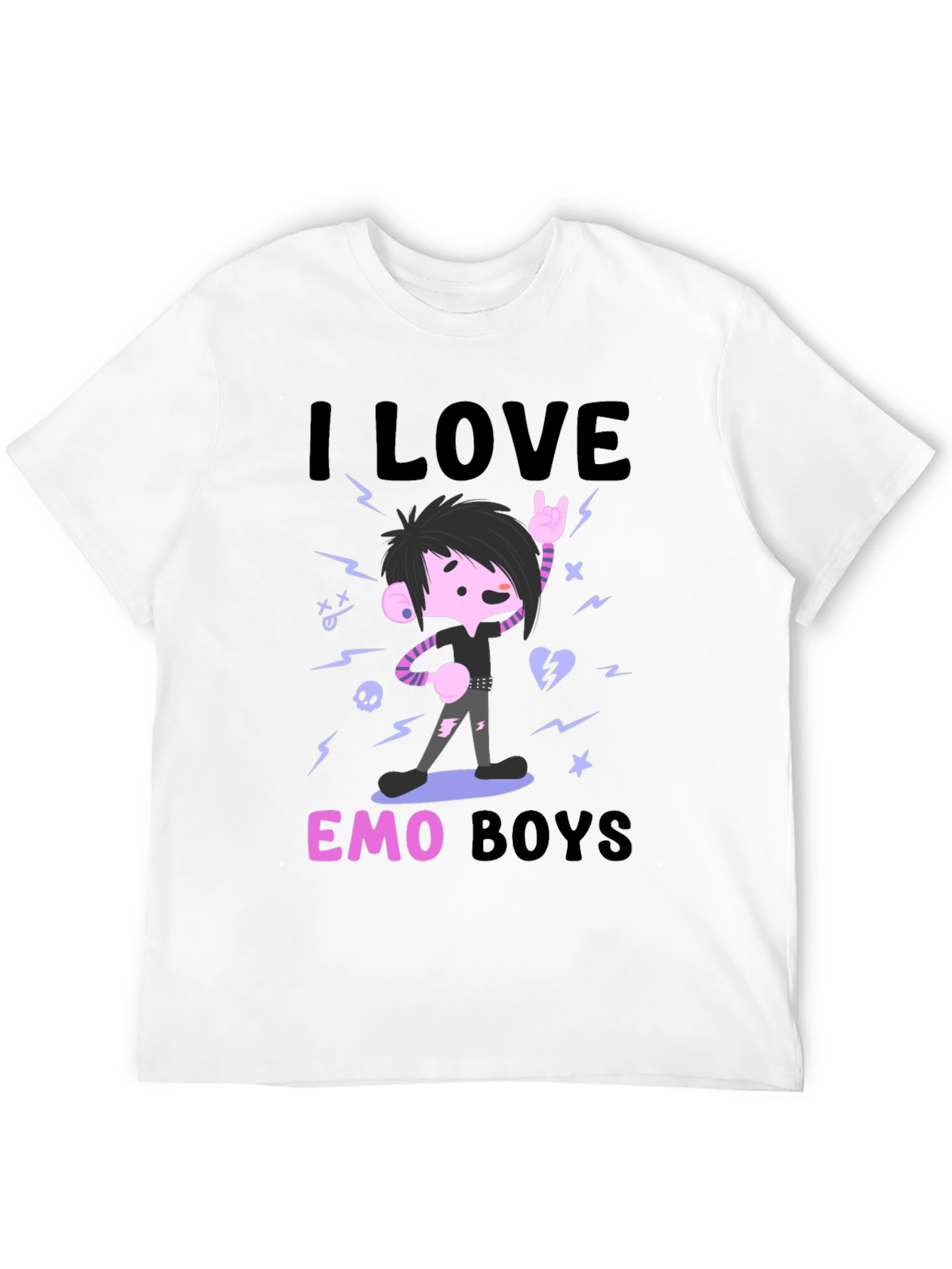 I Love Emo Boys Black T-Shirt