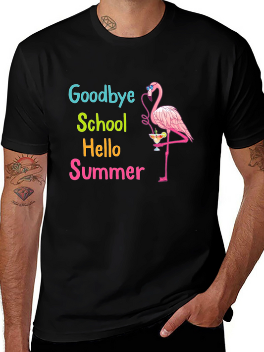 Goodbye School Hello Summer Flamingo Graphic Tee