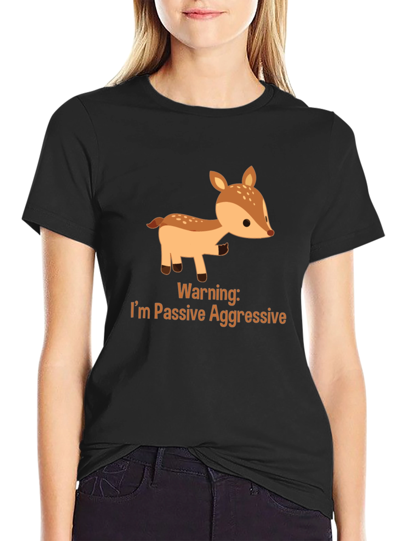 Passive Aggressive Deer Graphic T-Shirt