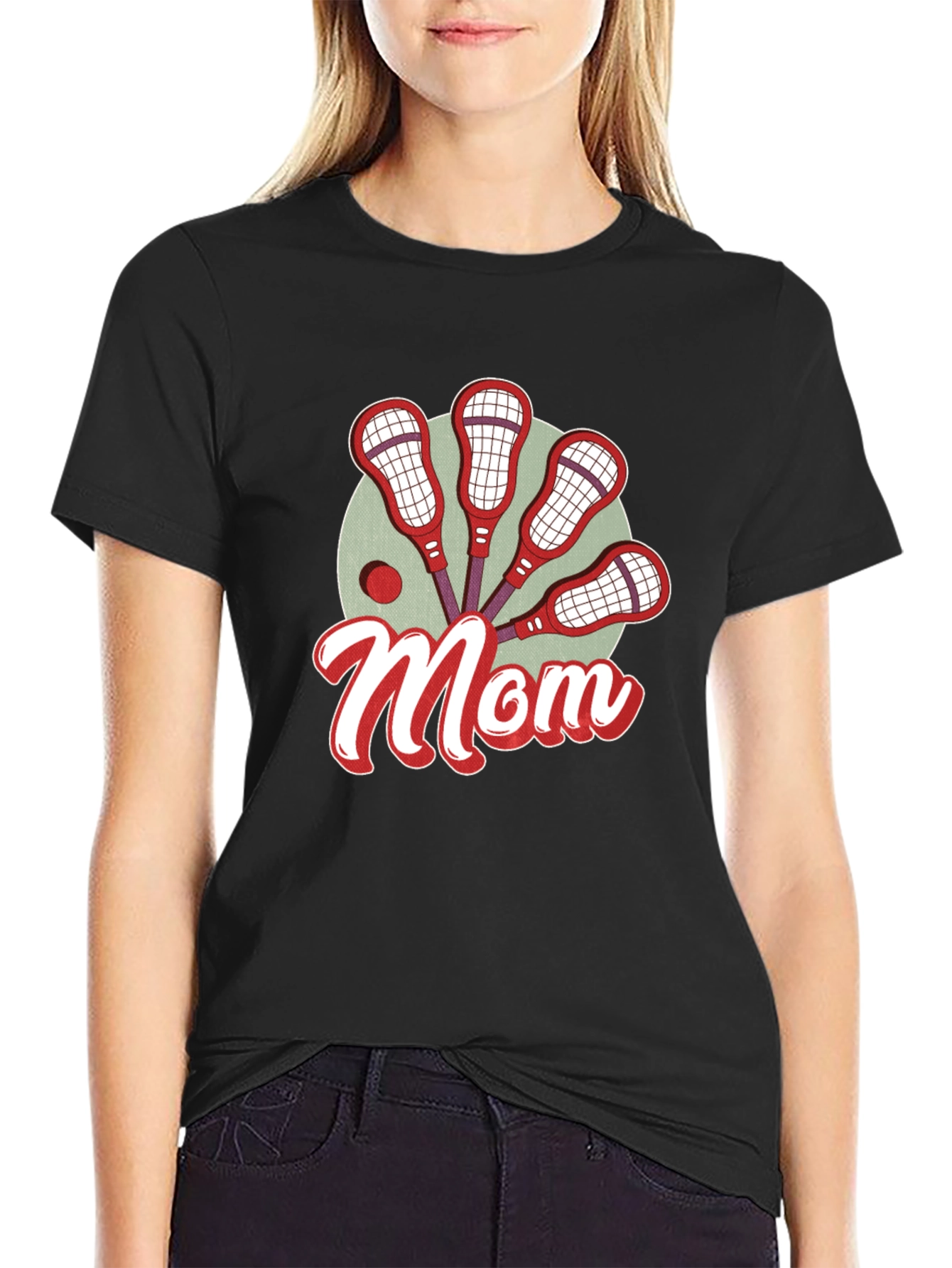 Lacrosse Mom Graphic T-Shirt - Black