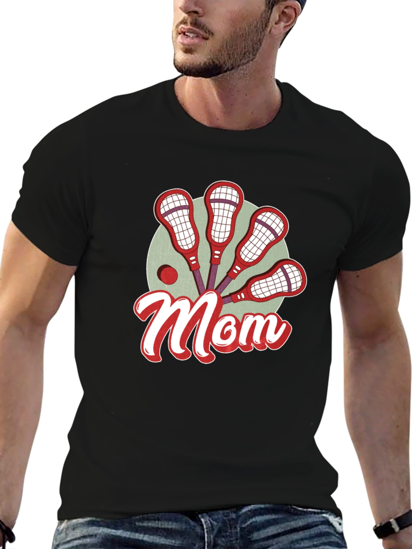 Lacrosse Mom Graphic T-Shirt - Black