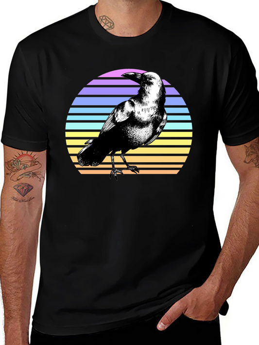 Retro Crow Graphic T-Shirt