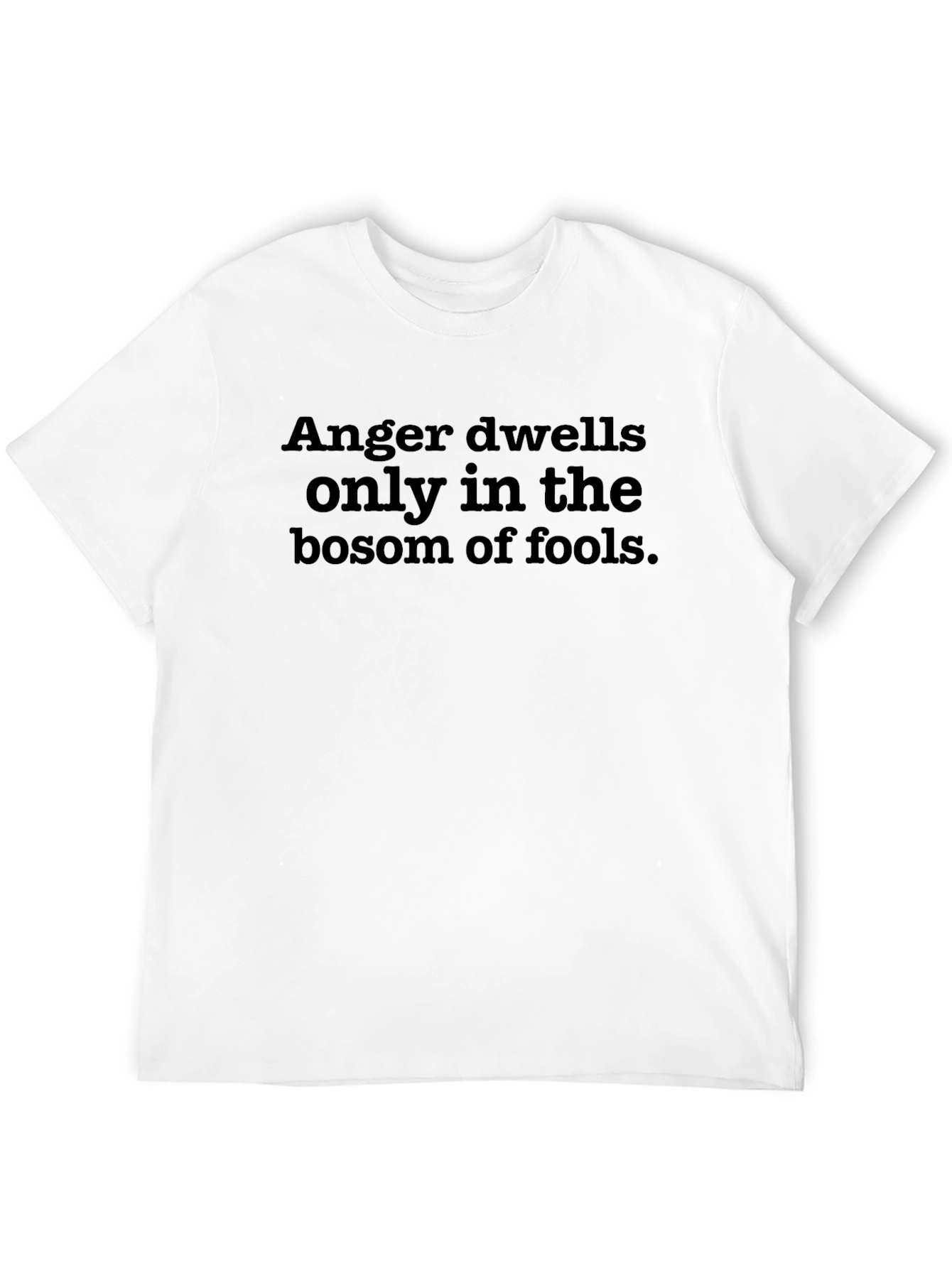 Anger Dwells Fools Tee - Bold Statement Graphic T-Shirt